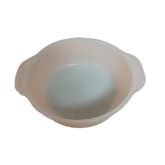 Anchor Hocking Fire King Casserole Baking Dish Milk Glass Vintage Peach Luster - Picture 6 of 11